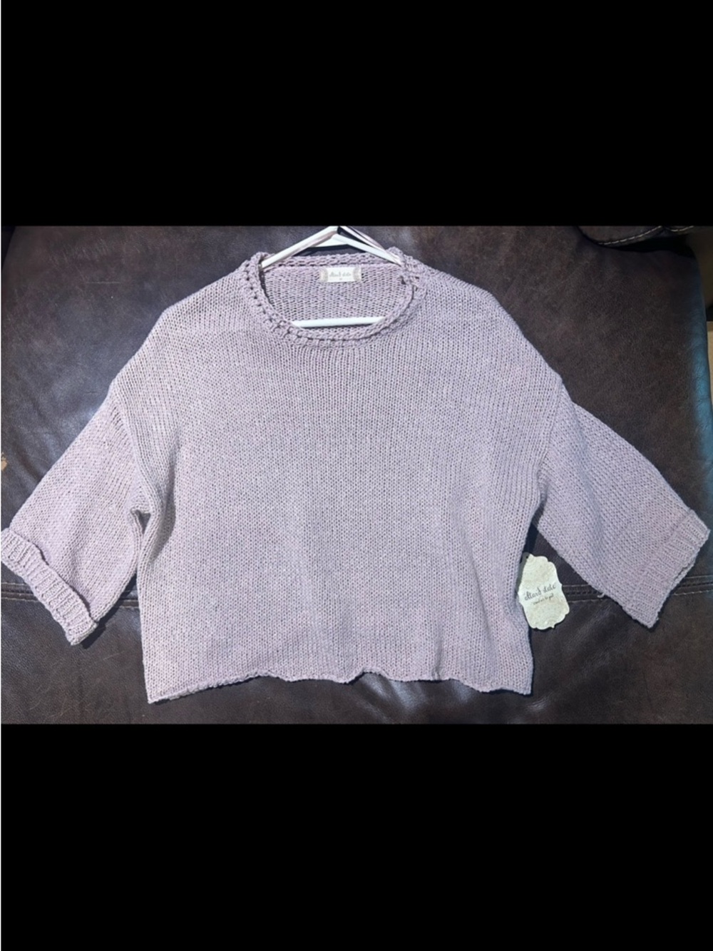 Relaxed Boxy Lavender Knit Sweater